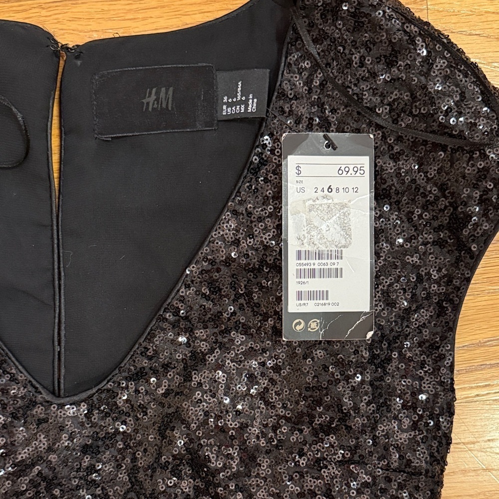 H&M Black Sequin Mini Dress - Picture 2 of 4